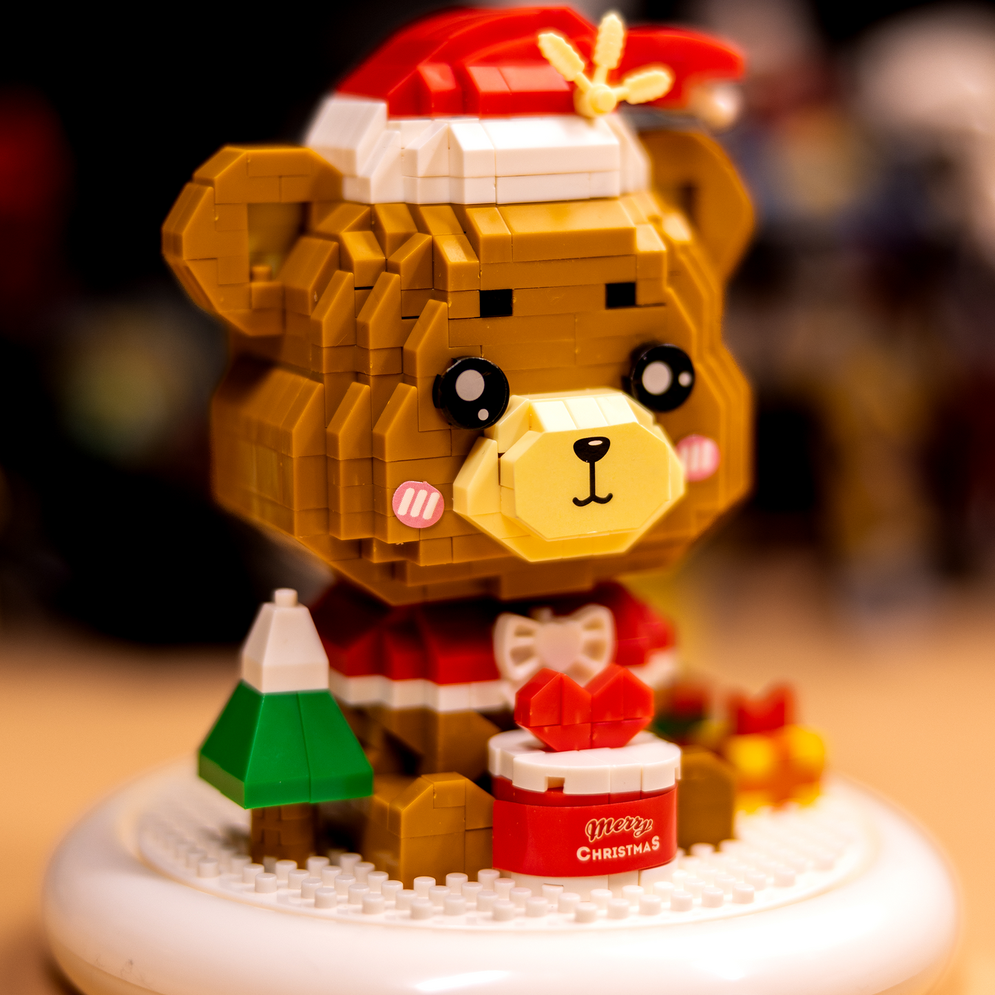 Christmas bear building block set with lights Christmas present