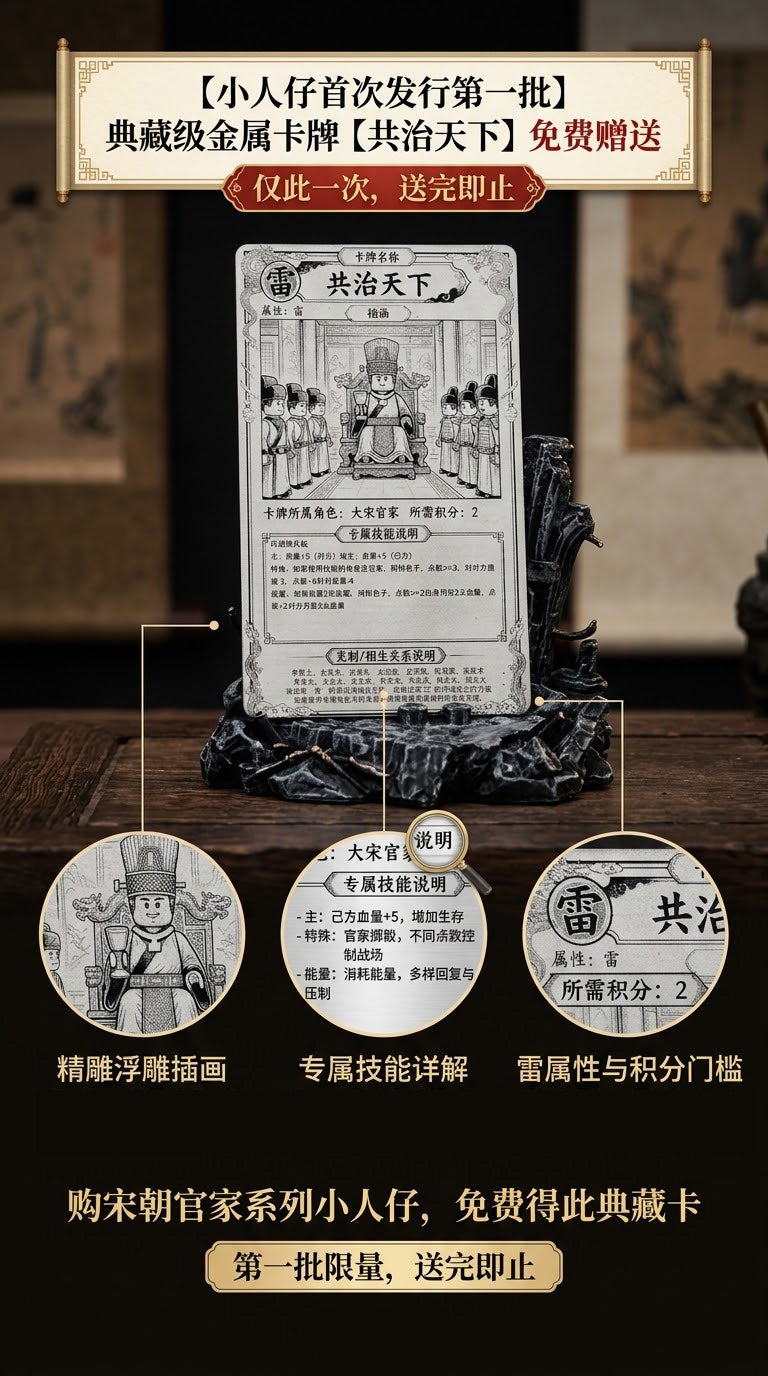 Emperor Taizu of Song (Tongtian Crown Edition) — 48mm Hand-Painted Historical Micro-Sculpture