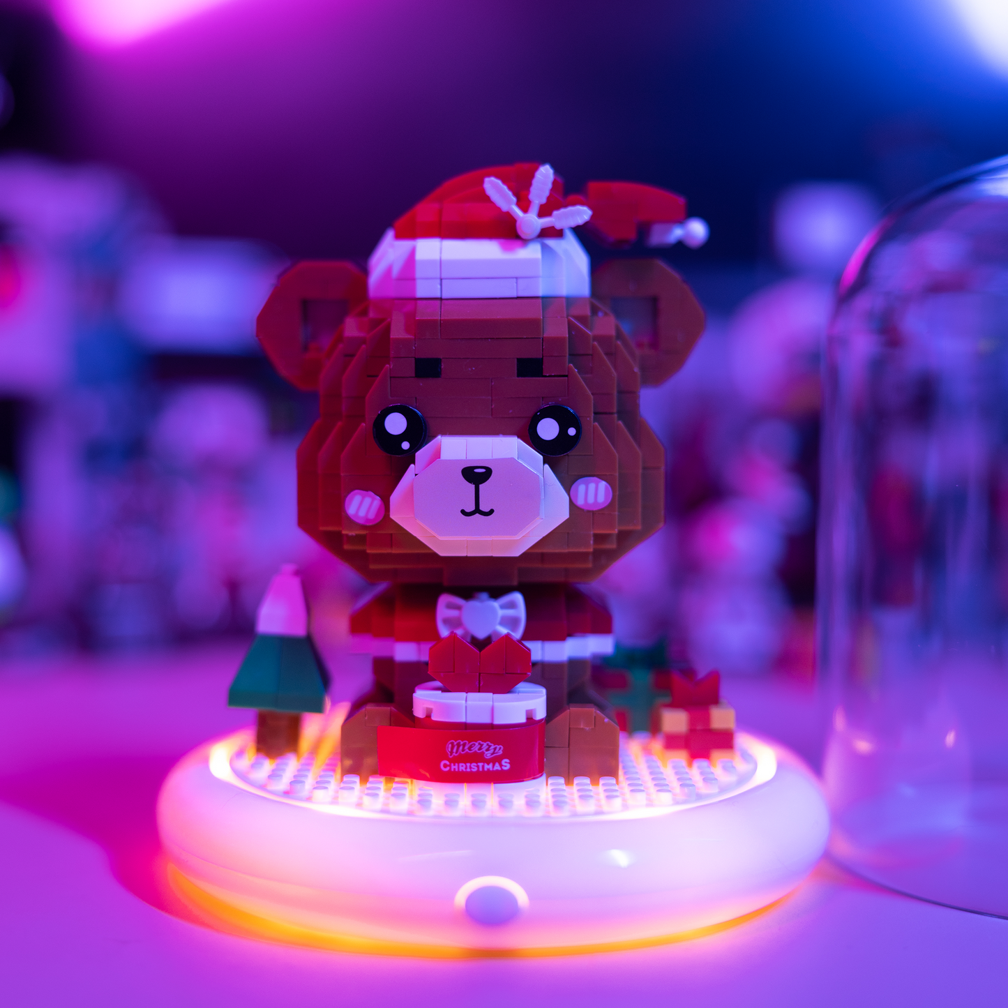 Christmas bear building block set with lights Christmas present