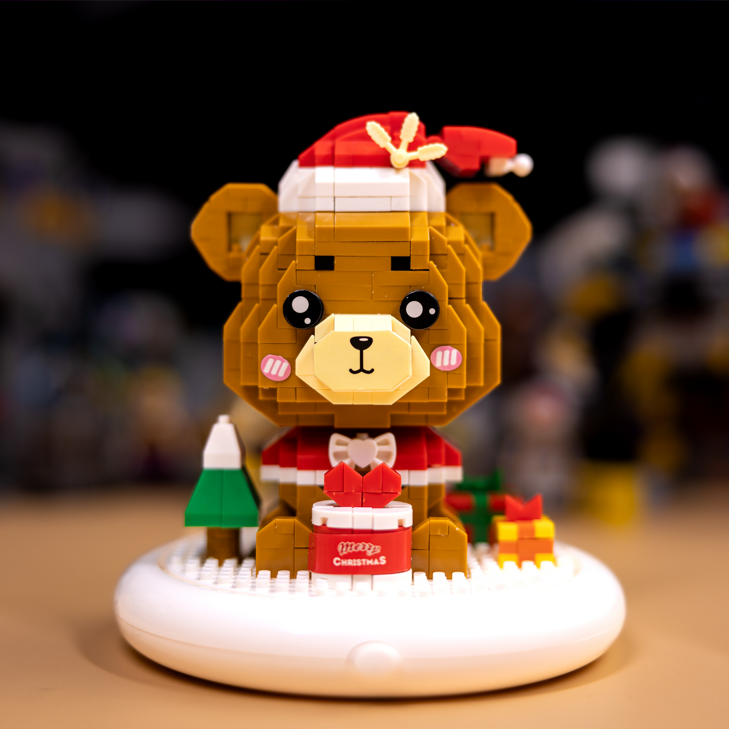 Christmas bear building block set with lights Christmas present