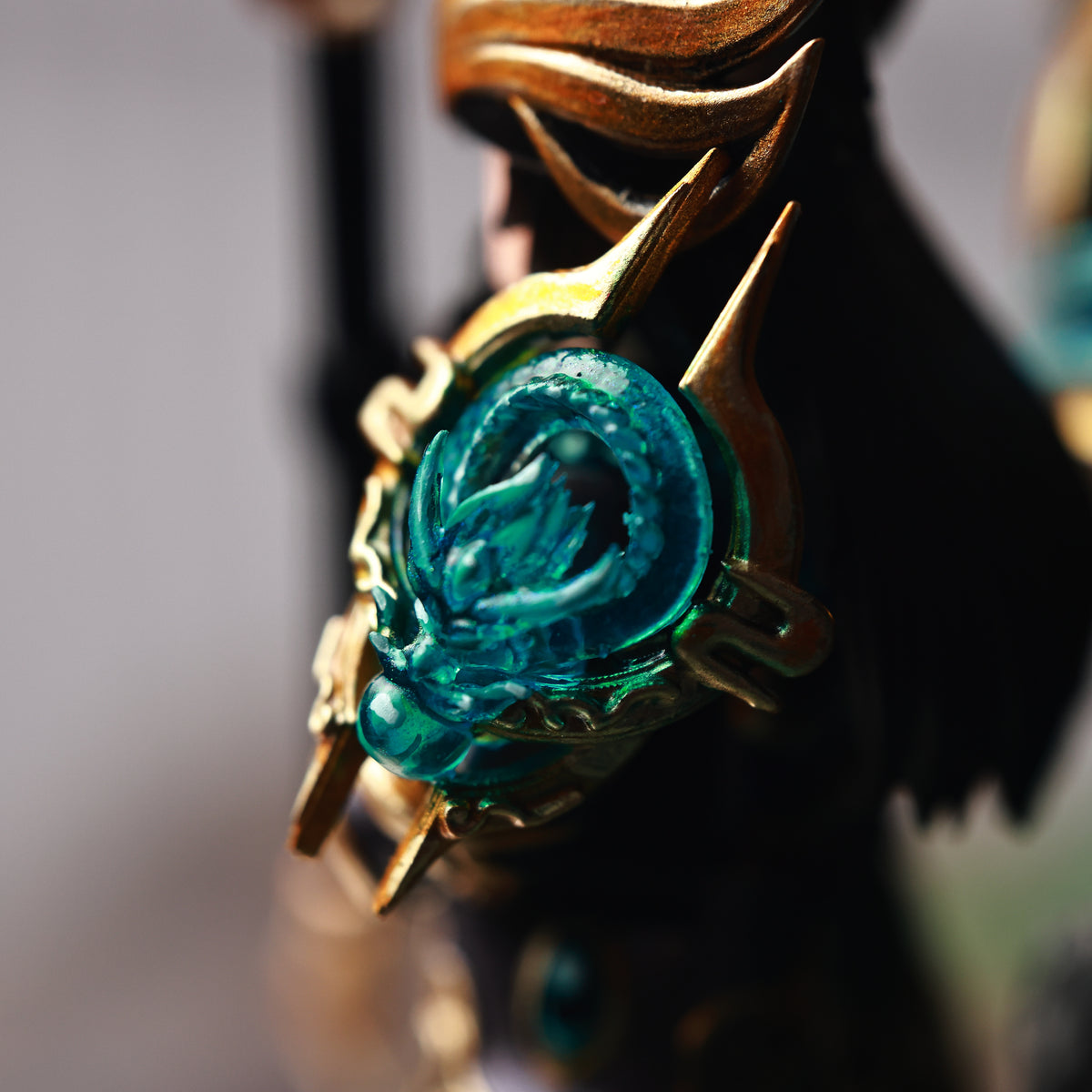 Guan Yu & Armored Warhorse Set — 48mm Hand-Painted Imperial Jade Resin Statuette